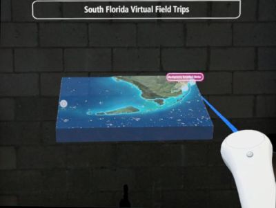 Screen capture from South Florida Mixed Reality Field Trip app