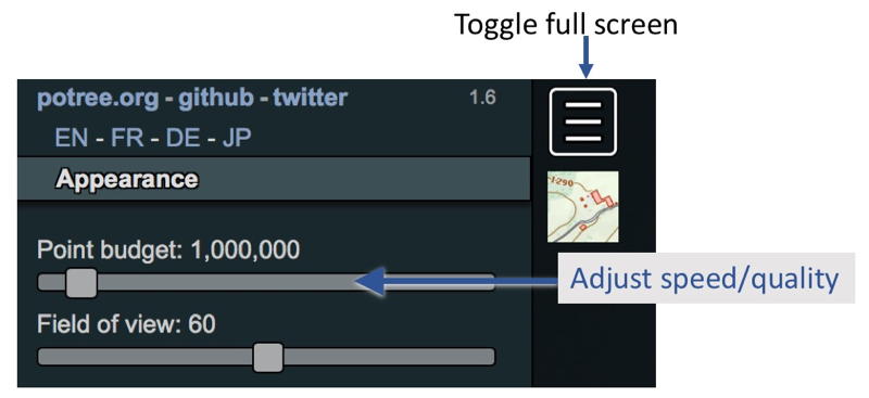 potree toolbar annotated